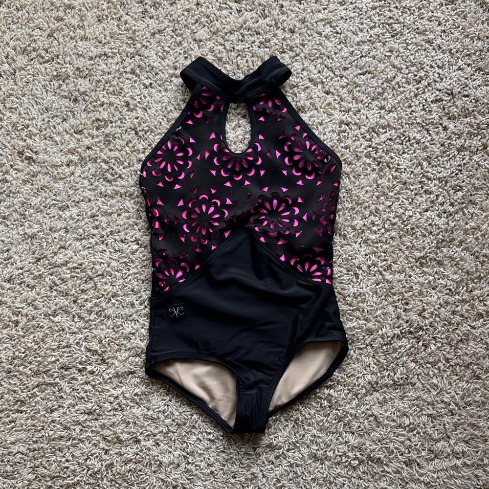 Black and Pink Floral leotard